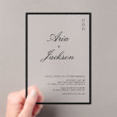 Search for name and date wedding invitations Black and white
