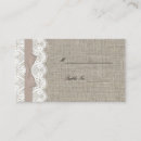 Search for burlap and lace place cards Seating