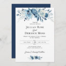 Search for navy blue flowers wedding invitations Watercolor floral