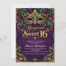 Search for masquerade ball sweet 16 invitations Mardi gras birthday