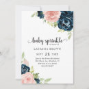 Search for navy blue and pink baby shower invitations Elegant