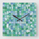 Search for blue glass clocks Green