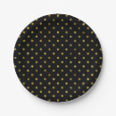 Search for black and gold polka dots paper plates Chic
