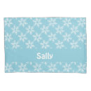 Search for snowflake pattern pillowcases Blue