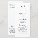 Search for blue and white wedding programs Script typography