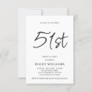 Search for 51st birthday invitations Modern