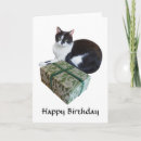Search for black and white cat birthday cards Happy