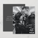 Search for inexpensive save date invitations Black and white