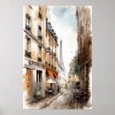 Search for paris street scene posters Watercolor