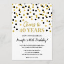 Search for 40 years invitations Gold glitter