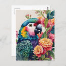 Search for macaw parrot postcards Watercolor
