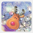 Search for funny reindeers stickers Santa claus