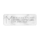 Search for grey and white monogram wedding return address labels Elegant