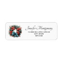 Search for holly and pine return address labels Wreath