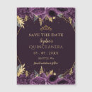 Search for quinceanera save the date magnets Gold