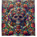 Search for skull shower curtains Dia de los muertos