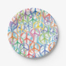Search for peace sign paper plates Blue