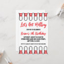 Search for pin up birthday invitations Bowling retro hand lettering