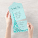 Search for paris sweet 16 invitations Girly