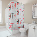 Search for black white and red shower curtains Geometric