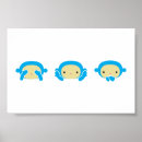 Search for hear no evil monkeys posters Blue