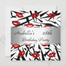 Search for black red grey birthday invitations Silver