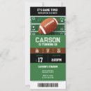 Search for football ticket birthday invitations Green
