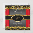 Search for red and gold 60th birthday invitations Black