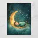 Search for sleeping baby postcards Crescent moon