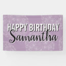 Search for happy birthday in purple banners Trendy