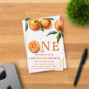 Search for orange 1st birthday invitations One year old