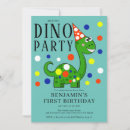 Search for dinosaur 1st birthday invitations Blue