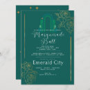 Search for emerald green and gold sweet 16 invitations Masquerade
