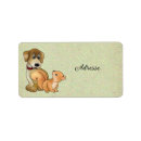 Search for dog cartoon return address labels Cute