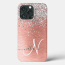 Search for sparkly silver glitter iphone cases Monogrammed trendy metallic modern