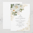 Search for white rose wedding invitations Gold