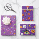 Search for trick or treat wrapping paper Jack o' lantern