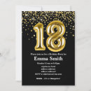 Search for 18th balloons birthday invitations Gold