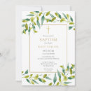 Search for foliage christening invitations Modern