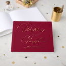 Search for burgundy guest books Real gold foil