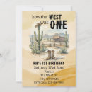 Search for cactus 1st birthday invitations Western