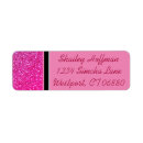 Search for hot pink glitter return address labels Black