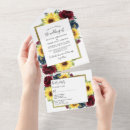 Search for sunflower and red rose wedding invitations Blue