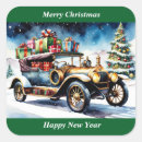 Search for vintage merry christmas stickers Santa claus