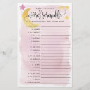 Search for baby shower games flyers Watercolor