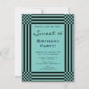 Search for teal black sweet 16 invitations Aqua