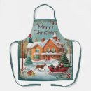 Search for winter kitchen aprons Santa