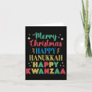Search for happy merry christmas hanukkah cards Santa claus