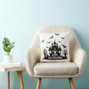 Search for haunted house halloween cushions Black and white