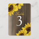 Search for sunflower numbers table cards Rustic